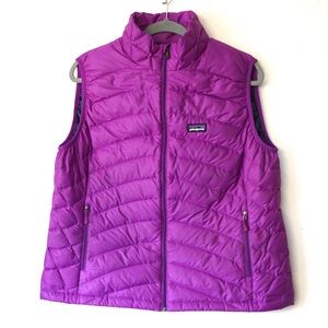 Womens XL Patagonia Down Sweater Vest Puffer Quilted Insulated Jacket Purple